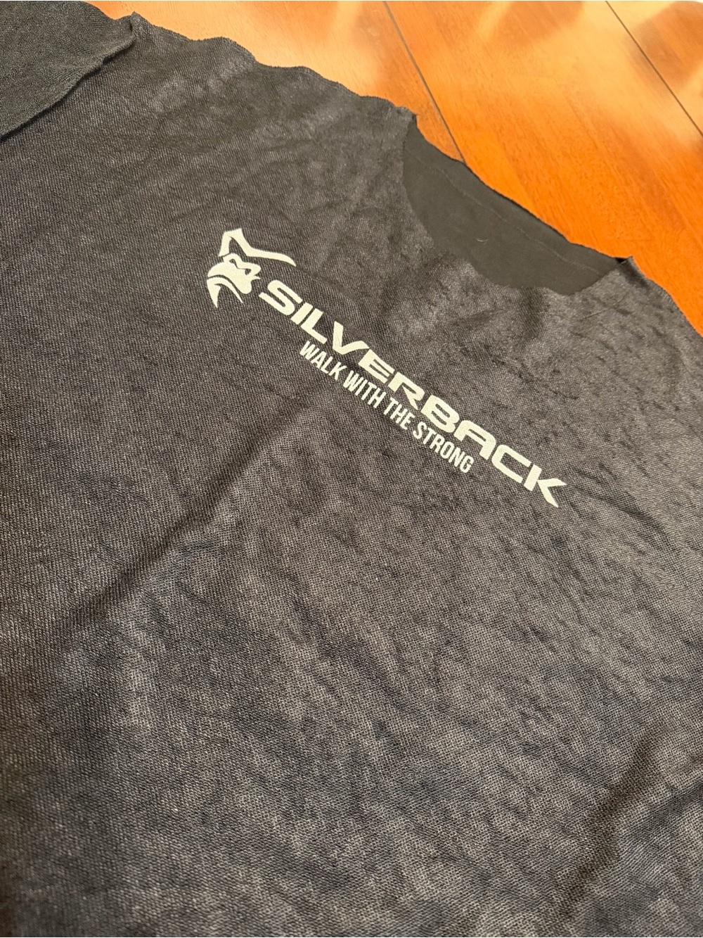 Silverback Walk With The Strong Mens XXL 2XLShirt Raw Edge Gym Wear Workout